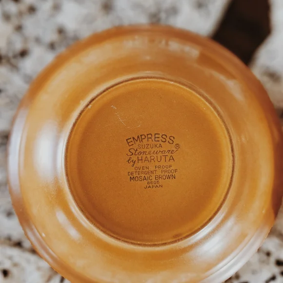 Vintage Empress Suzuka Stoneware Mosaic Brown Bowl By Haruta - Picture 6 of 6